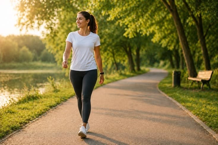 a women walking on Rest Days